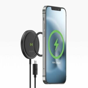 mophie snap+ 15W wireless charger - 15W wireless charging pad for Qi-enabled and MagSafe compatible devices, Black