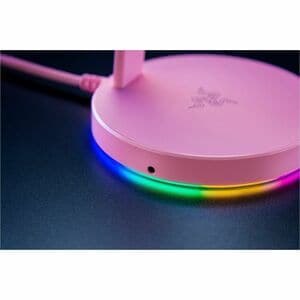 Razer Headset Stand - 27.7 cm Height - Aluminum - Quartz - For Headset - USB Hub, Built-in USB Port, Non-slip Base, Damage
