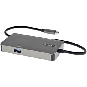 Adattatore multiporta USB-C a HDMI 4K 30 Hz o VGA 1080p 100W PD - HUB USB a 3 porte - GbE - Cavo integrato da 12 cm - 1 Di