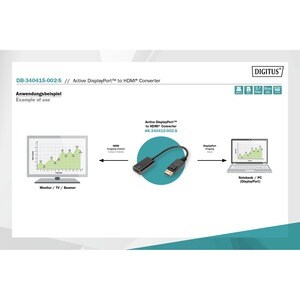 Digitus 20 cm DisplayPort/HDMI AV-Kabel - 1 Stück - Cable for Audio-/Video-Gerät, Computer, Notebook, TV, HDTV, Projektor 