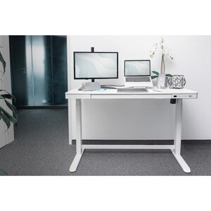 Digitus Tabelle Desk - Weiß Rechteck Top - Weiß Sockel Basis - Höhenverstellbar - 1200 mm Table Top Width x 600 mm Tischpl
