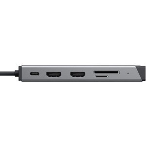 Alogic DV3 USB Type A, USB Type C Docking Station for Notebook - Memory Card Reader - SD - 100 W - Space Gray - 3 Displays