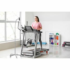 CTA Digital Heavy-Duty Rolling Floor Stand with Gooseneck and Phone Holder - Up to 7" Screen Support - 58" Height - Floor 