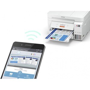 Epson ET-4856 Wireless EcoTank Inkjet Multifunction Printer - Colour - White - Copier/Fax/Printer/Scanner - 33 ppm Mono/20