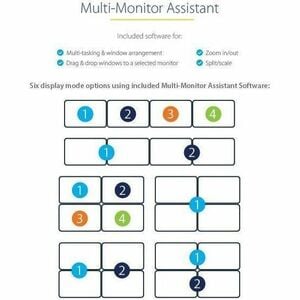 StarTech.com USB C to Quad HDMI Adapter, USB-C to 4x HDMI Monitor Converter for Windows (no support for macOS/ChromeOS/Lin