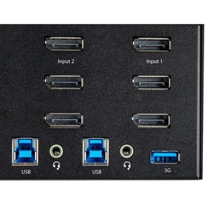 StarTech.com KVM Switchbox - TAA Compliant - 2 Computer(s) - 1 Local User(s) - 8 x USB - 9 x DisplayPort - Desktop