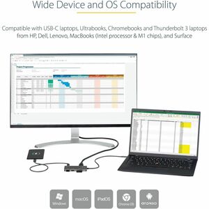 StarTech.com USB C Multiport Adapter, USB-C to 4K HDMI, 100W PD Pass-through, SD/MicroSD, 3xUSB 3.0, USB Type-C Mini Dock,