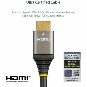 3m HDMI 2.1 Kabel, Zertifiziertes Ultra High Speed HDMI Kabel 48Gbit/s, 8K 60Hz/4K 120Hz HDR10+, 8K HDMI Monitorkabel - Ca