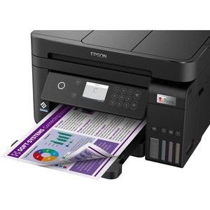 Stampante multifunzione a getto di inchiostro Epson ET-3850 Wireless EcoTank - Colore - Nero - Fotocopiatrice/Stampante/Sc