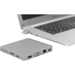 Digitus DA-70876 USB Type C Docking Station for Notebook/Monitor - 60 W - 4 x USB Ports - 3 x USB 3.0 - USB Type-C - Netwo