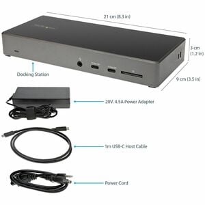 StarTech.com USB C Dock, Triple 4K Monitor USB-C Docking Station with DP 1.4 & DSC, 2x DisplayPort & 1x HDMI, 100W PD, 6x 