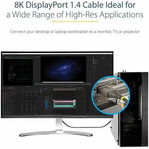 StarTech.com 3 m DisplayPort AV-Kabel - 1 - Cable for Audio-/Video-Gerät, Monitor, Workstation, Notebook, Desktop-Computer