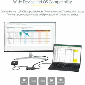 StarTech.com Docking Station - for Tablet, Monitor, Notebook - 100 W - USB Type C - 1 Displays Supported - 4K - 3840 x 216