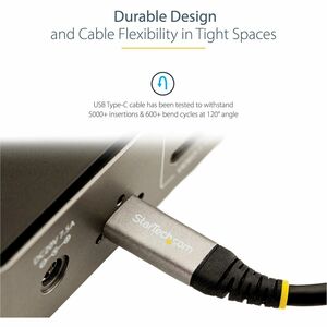 StarTech.com 3ft 1m USB C Cable 10Gbps, USB-IF Certified USB-C Cable, USB 3.1 Type-C Cable, 5A/100W PD, DP Alt Mode, USB C