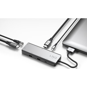 Estación de acoplamiento LINQ USB Tipo C - 100 W - Negro - 2 Pantallas admitidas - 4K - 3840 x 2160 - 2 x Puertos USB Tipo