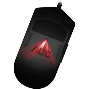 AOC AGON AGM700 Rato para jogos - USB 2.0 - Ótico - 8 Taste(n) - 8 Programmable Button(s) - Preto - Cabo - 16000 dpi - Rod