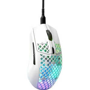 SteelSeries Aerox 3 Gaming Mouse - USB Type C - Optical - 6 Button(s) - Snow - Cable - 8500 dpi - Right-handed