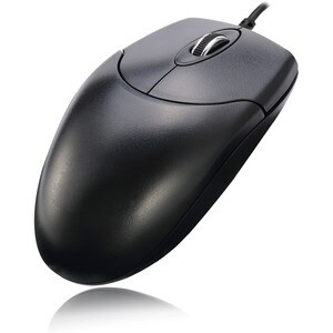 Adesso HC-3003PS Mouse - PS/2 - Optical - 3 Button(s) - Black - Cable - 1200 dpi - Scroll Wheel - Symmetrical