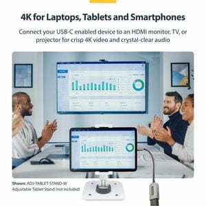 StarTech.com USB-C to HDMI Adapter, 4K 60Hz Video, HDR10, USB-C to HDMI Monitor Dongle, USB4 / Thunderbolt Compatible - Co