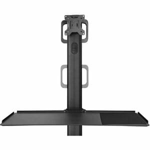 StarTech.com Mobile Standing Workstation with Monitor Mount, CPU/PC Holder, Height Adjustable Desktop Computer Cart, Stand