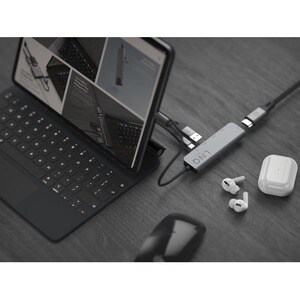LINQ USB-Typ C Docking Station für Notebook - 100 W - Schwarz, Grau - 4K - 3840 x 2160 - 1 x USB 3.1 Type-C Ports - 2 x US