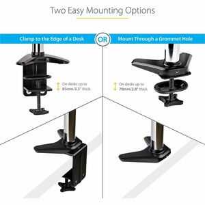 StarTech.com Desk Mount Monitor Arm for Single VESA Display 49"(17.6lb/8kg), Full Motion Articulating & Height Adjustable,