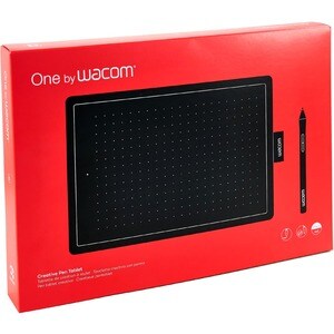 Wacom One by CTL-672 Graphics Tablet - 2540 lpi - Cable - Black, Red - 216 mm x 135 mm Active Area - 2048 Pressure Level -