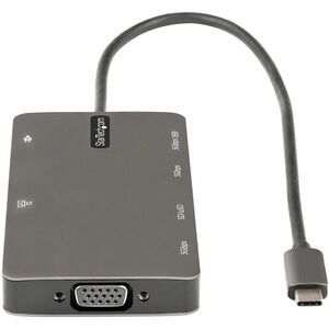 StarTech.com USB C Multiport Adapter, HDMI 4K 30Hz or VGA, 5Gbps USB 3.0 Hub (USB A / USB C Ports), 100W Power Delivery, S