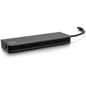 C2G USB C Docking Station - Dual Monitor Docking Station with 4K HDMI, USB, Ethernet, and AUX - Power Delivery up to 60W -