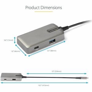 StarTech.com Adaptateur Multiport USB-C - Mini Dock USB Type-C vers 4K 60Hz HDMI 2.0 - 100W PD Pass-trough - Hub 3 ports U