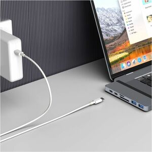 Hyper DUO HD28C-GRAY USB Type C Docking Station - Memory Card Reader - microSD, SD - 100 W - Grey - 4K, 5K - 3840 x 2160, 