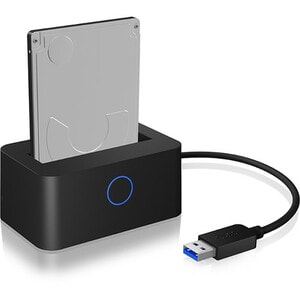 ICY BOX IB-2501U3 Drive Dock - USB 3.0 Host Interface - UASP Support External - Black - 1 x Total Bay - 1 x 2.5" Bay - Pla