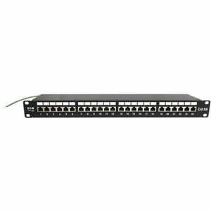Tripp Lite series N252-024-6A-SH 24 Port(s) Network Patch Panel - Black - TAA Compliant - 24 x RJ-45 - 1U High