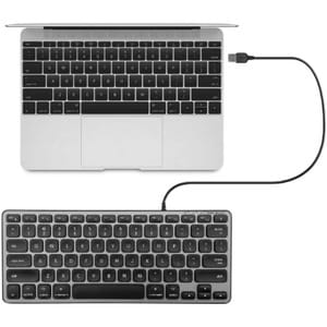 Macally BLMINIZKEYSG - Backlit Compact USB Wired Keyboard - Cable Connectivity - USB Type A Interface - LED - 78 Key(s) - 