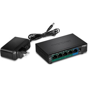 TRENDnet 5-Port Gigabit PoE+ Switch, 32W PoE Power Budget, 10Gbps Switching Capacity, IEEE 802.1p QoS, DSCP Pass-Through S