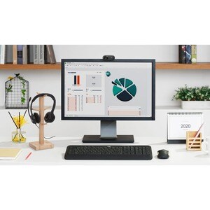 Logitech 有线 头戴式 立体声 耳机 - 黑 - 双声道 - 耳罩 - 32 欧姆 - 20 Hz 到 20 kHz - 232.9 cm 线缆 - 双向, 降噪 麦克风 - A 型 USB