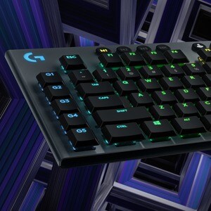 Logitech G G813 游戏键盘 - 电缆 连接 - USB 接口 - 英文 - 黑 - 机械 按键开关 - G 键, 可调亮度, 轮廓, 游戏模式, 多媒体, 音量控制 热键 - PC, Mac