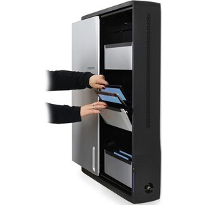 Ergotron Zip12 - 高达 30.5 cm (12") 支持屏幕 - 20.14 kg 承载量 - 90.4 cm 高度 x 67.1 cm 宽度 x 15 cm 深度 - 可壁挂安装 - 黑, 银