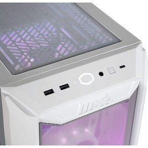 Cooler Master HAF 500 Computer Case - Mid-tower - White - Steel, Mesh, Plastic, Tempered Glass - 4 x Bay - 4 x 7.87" , 4.7
