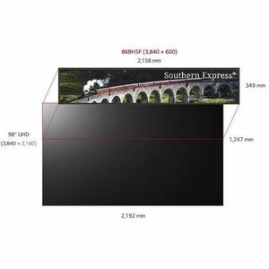 LG Ultra Stretch 86BH5F-M 2184.40 mm LCD Digital Signage Display - 24 Hours/7 Days Operation - In-plane Switching (IPS) Te