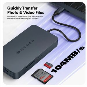 Hyper HyperDrive Dual 4K HDMI 10-in-1 USB-C Hub For M1/M2 MacBooks - for Desktop PC/Notebook/Monitor - Memory Card Reader 