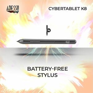 Adesso CyberTablet K8 Graphics Tablet - 5080 lpi - Cable - Black - 203.20 mm x 127 mm Active Area - 8192 Pressure Level - 
