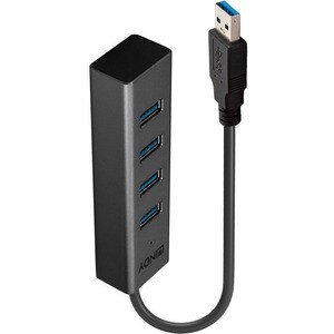 LINDY USB Hub - USB 3.2 (Gen 1) Type A - External - Grey - 4 Total USB Port(s) - 4 USB 3.0 Port(s) - PC