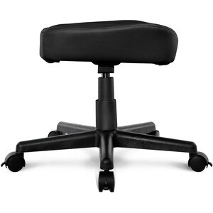 AKRACING Foot Stool - Black PU Leather, High Density Foam (HDF) Seat - Black Frame - 5-star Base