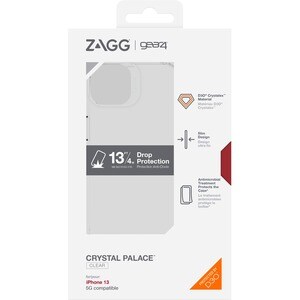 Gear4 Custodia Rugged Crystal Palace per iPhone 13 - Protegge da Cadute fino a 4m con Tecnologia D3O Integrata, Design Sot