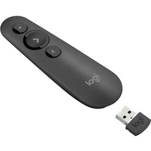 Logitech R500s Presentation Pointer - Bluetooth/Radio Frequency - USB - Laser - 3 Button(s) - Graphite - Wireless - 2.40 GHz