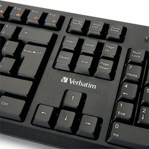 Verbatim Wired Keyboard and Mouse - USB Cable Keyboard - USB Mouse - 1000 dpi - Multimedia Hot Key(s) - Symmetrical - Comp