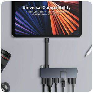 HyperDrive DUO PRO 7-in-2 USB-C Hub - for Desktop PC, Notebook - Memory Card Reader - microSD - 100 W - USB Type C - 4K - 