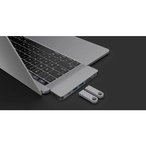 Hyper Model GN21D-GRAY USB Type C Docking Station - Memory Card Reader - SD - Space Gray - 4K - 3840 x 2160 - 2 x USB Type