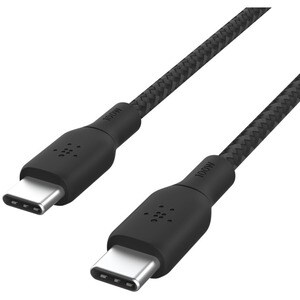 Belkin BoostCharge USB-C to USB-C Cable 100W - (2 meter / 6.6 foot, Black) - 6.6 ft USB-C Data Transfer Cable for MacBook,